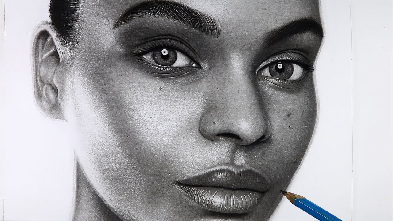 how to shade REALISTIC FACE / SKIN : step by step - YouTube
