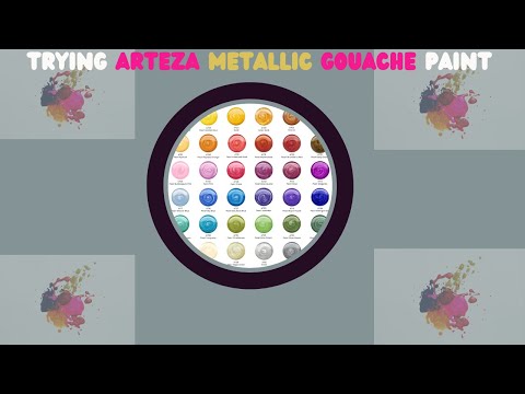 testing out Arteza metallic gouache paint