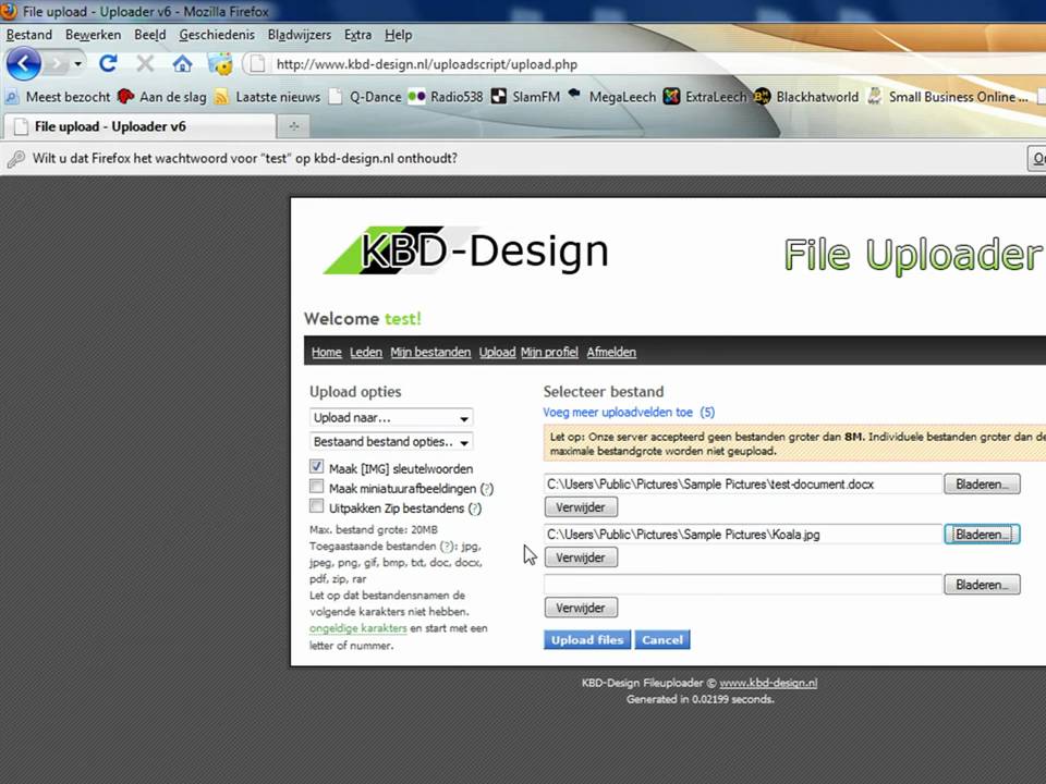 Hoe upload ik een bestand met KBD-Design Fileuploader - YouTube