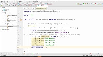 ListView By using Java Code |ArrayList| ArrayAdaptor |Android Part 2