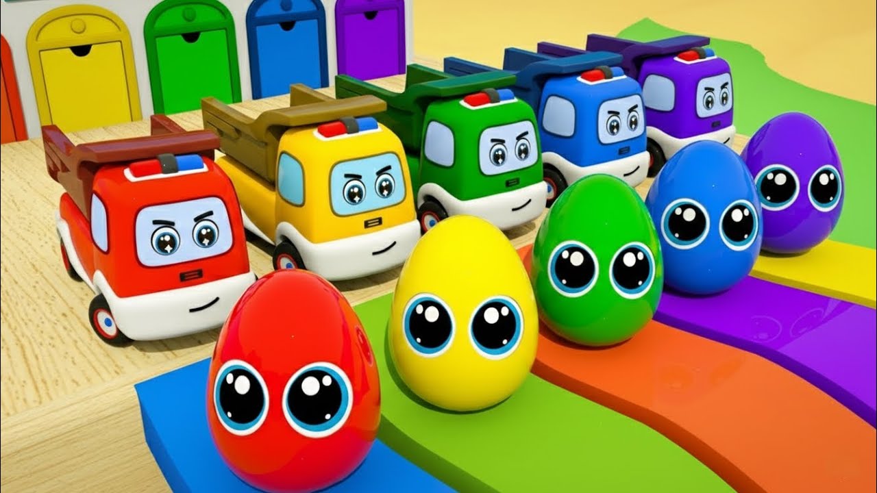 Colorful Cars & Eggs Surprise 🚗🥚 | Kids Cartoon Toy Game | Learning Colors