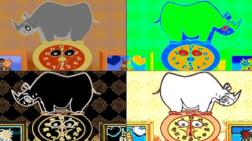 HICKORY DICKORY DOCK || RHINO WAITS THE CLOCK IN 4 COLORFUL EFFECTS || AUDIO & EFFECT TUTORIAL