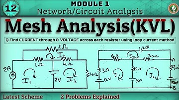 12.Mesh Analysis 2 Problems Explained Network/Circuit Analysis 3rd Sem ECE Latest Scheme VTU