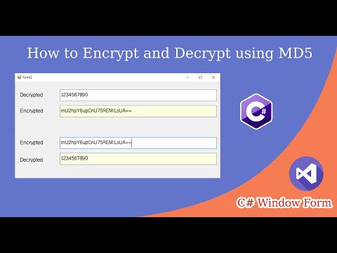 How to Encrypt and Decrypt using MD5 in C#