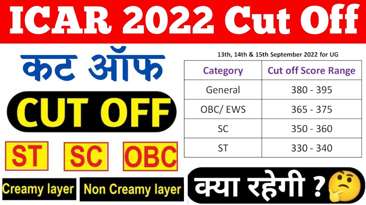 ICAR 2022 UG Cut Off & Safe Score For All Category | ICAR 2022 Expected Cutoff|ICAR Exam 2022 result