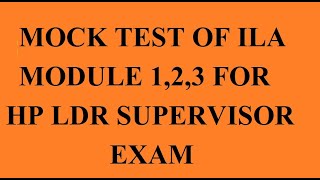 Himachal Pradesh LDR ICDS Supervisor (Mock Test ILA module 1,2,3)