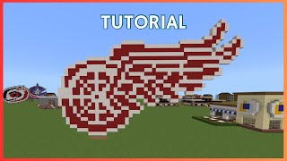 Minecraft Tutorial: How To Make The Detroit Red Wings NHL Logo!