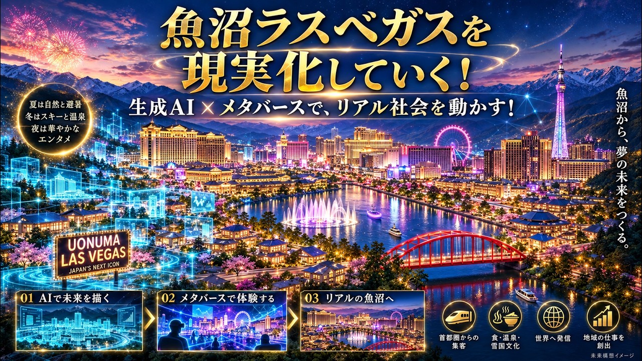 【超重要確認事項】』生成AIとメタバースでどこまでリアル社会を動かしていけるのか!?ベガ社長 魚沼ラスベガスへの挑戦!【魚沼の名前を宇宙の果てまで!】