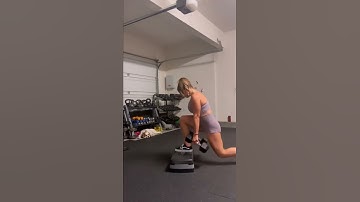 Elevated front foot reverse lunges. 4x10 targets more glutes and hamstrings. #workoutvideos