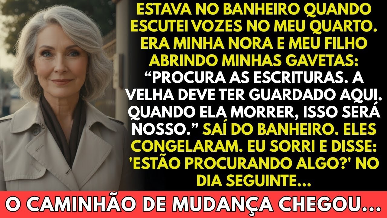 Encontrei meu filho e minha nora revirando minhas gavetas atrás das escrituras. Sorri e perguntei