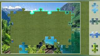 Peaceful Train Journey Through Mountains Beautiful Jigsaw Puzzle Game
