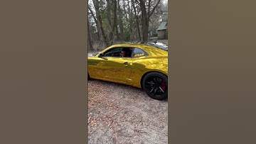 This Camaro is Loud as F*** , open headers for the win 🦅 #camaro #gold #longtubeheaders #coldstart