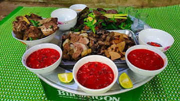 THẦN ĂN TIẾT CANH @lê Toàn rủ biển Nguyễn Ngọc.ăn món tiết canh chó