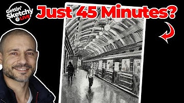 Can I Draw a Subway Scene LIVE in 45 Minutes? - Gettin