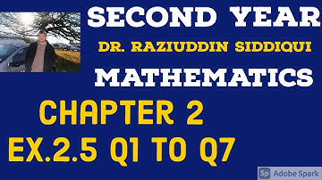 Straight Line Chapter 2 Ex.  2.5 Q1 to Q7