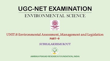 UGC NET Unit 8 Part 9; Environmental Assessment, Management and Legislation - II