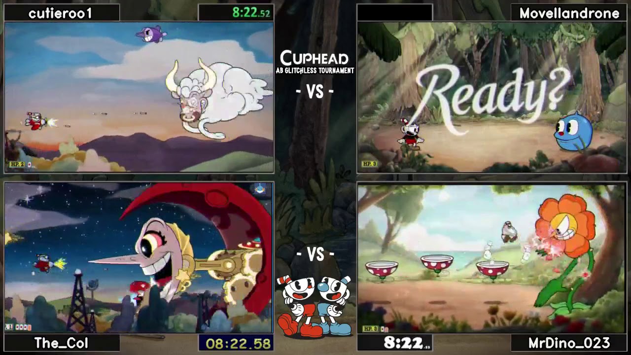 cutieroo1 vs Movellandrone, The_Col vs MrDino_023. Cuphead AB Glitchless Tournament 2018