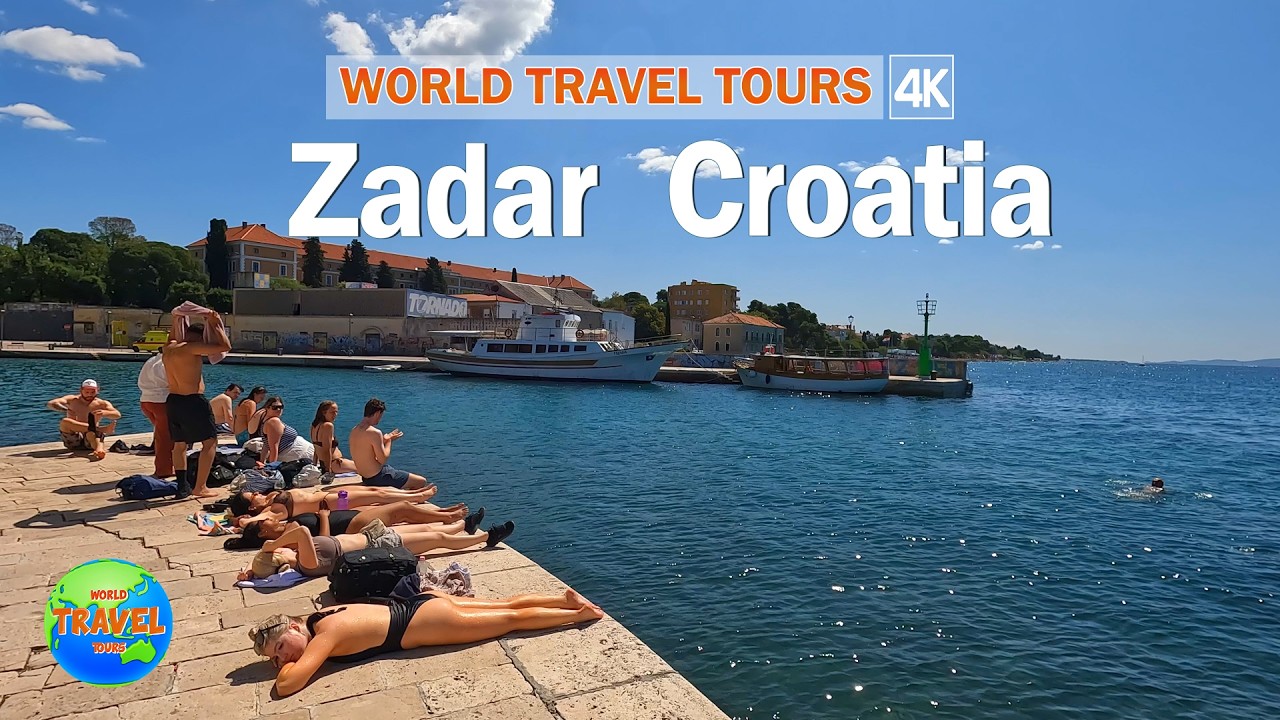 Zadar, Croatia old town walking tour 4K