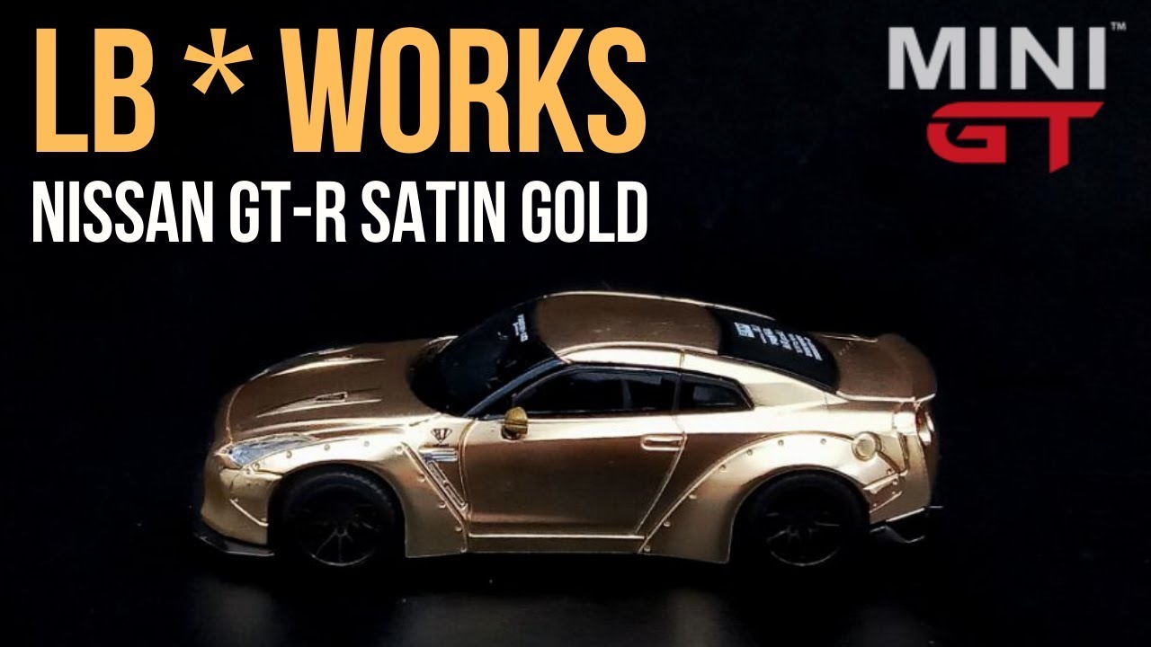 LB Works Nissan GT-R Gold Satin scale model 1/64 diecast review and ...
