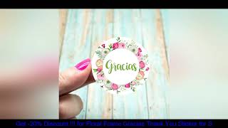 Big Deal -20% - Floral Frame Gracias Thank You Sticker for Seal Label Christmas Wedding Thanksgivin