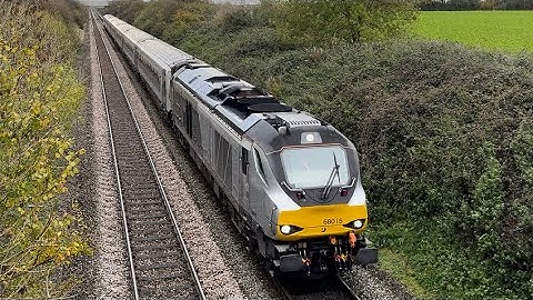 Class 68 + Mk3 DVT | 68015 ‘Kev Helmer’ + 82305 | Chiltern Railways | Bucknell | 10/11/23