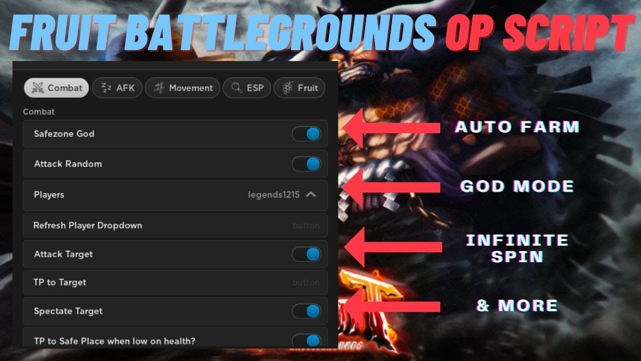 Fruit Battlegrounds Script OP!! [AUTO FARM, ESP + MORE] 