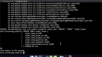 Creating Tables using Orc Format order_items