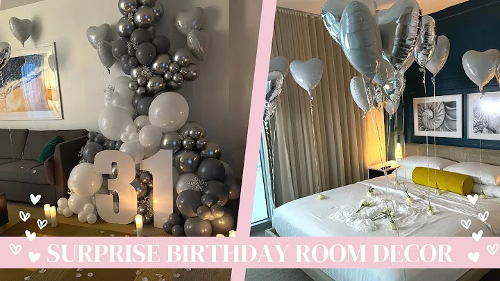 Romantic Birthday Surprise | DIY | Floral Decor | Helium Balloons | Hotel Set Up Ideas | Room Decor