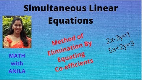 23 : Method of elimination by equating coefficients Class 9 By , Ms. Anila