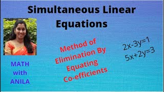 23 : Method of elimination by equating coefficients Class 9 By , Ms. Anila
