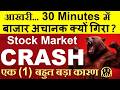 आखरी 30 मिनट में बाजार अचानक क्यों गिरा🟥 SHARE MARKET CRASH🟥WHY STOCK MARKET NIFTY CRASH TODAY🔴 MSCI