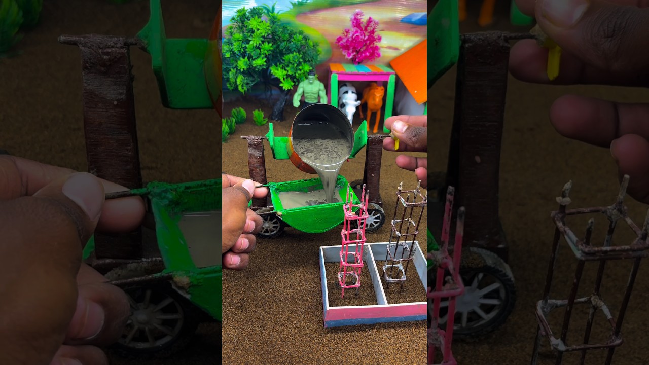 Diy pillers making construction project tractor Wala video 