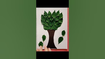how to make a tree from leaves......#foeyoupage #shorts #art ... 🌿🌿