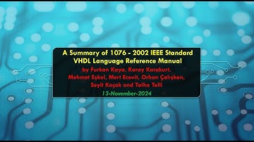VHDL 2002 - IEEE 1076 Review, Part 1 (Turkish)