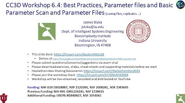 CC3D WS 6.4: Parameter Files, Best Practice, Parameter Scans [James Sluka] August 3, 2024