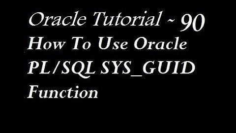 How to Generate GUID in Oracle
