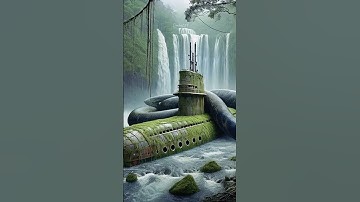 AI Nature Travel √ Amazing Discovery : Abandoned Submarine In Water Fall #shorts #trending #wow