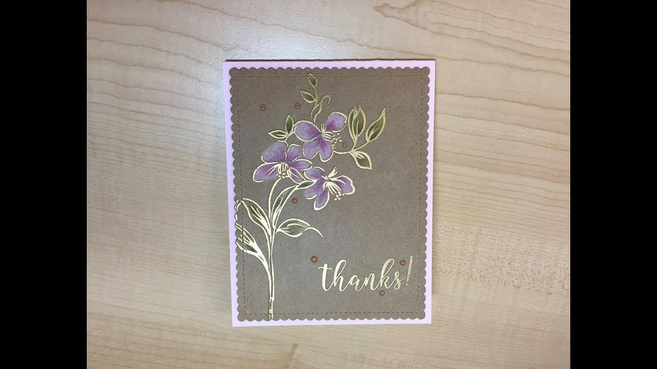 Fabulous You on kraft with colored pencils and embossing - YouTube