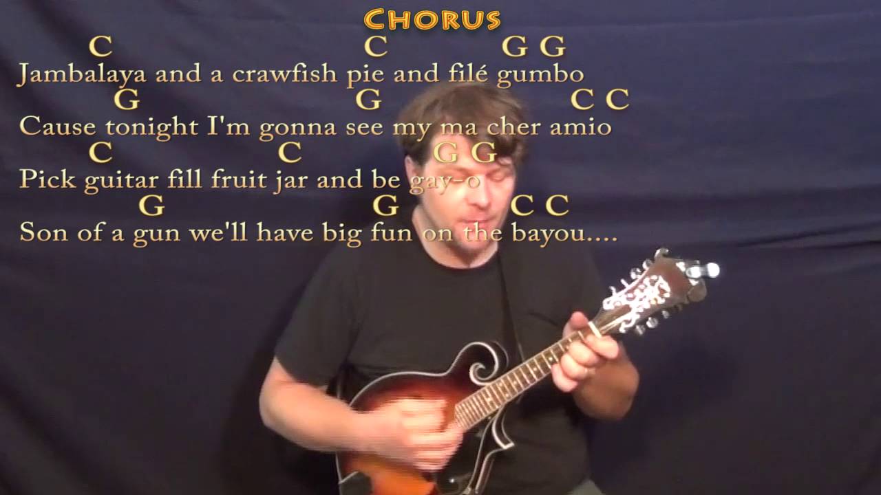 Jambalaya (Hank Williams) Mandolin Cover Lesson in C with Chords/Lyrics