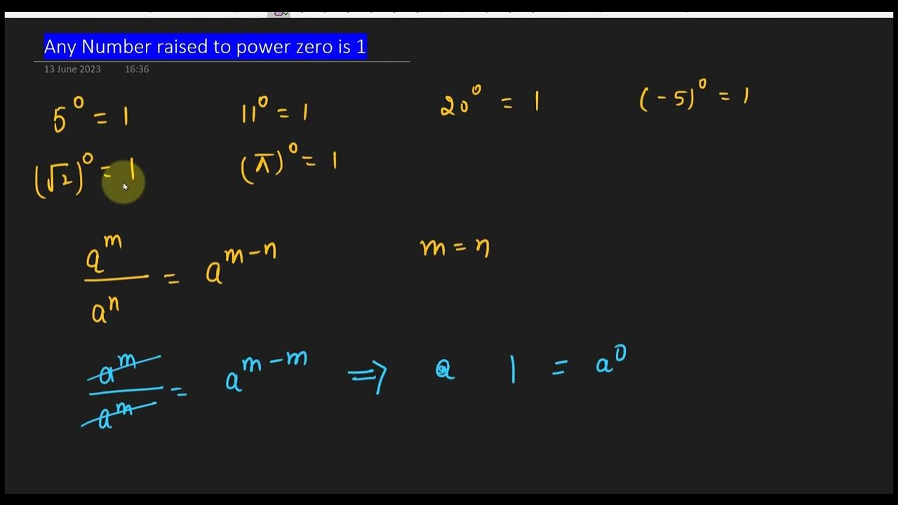 Why any number raised to power zero equals one youtube