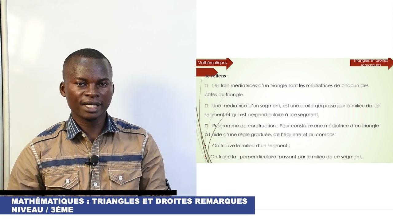 MATHEMATIQUES TRIANGLES ET DROITES REMARQUES NIVEAU 3EME