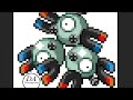 Pixel art Magneton (Pokémon Platinium version Nintendo DS Game)