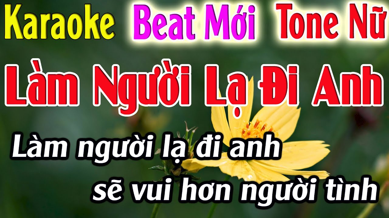 Làm Người Lạ Đi Anh Karaoke Tone  Nữ Karaoke Hải Nhạc Sống - Beat Mới