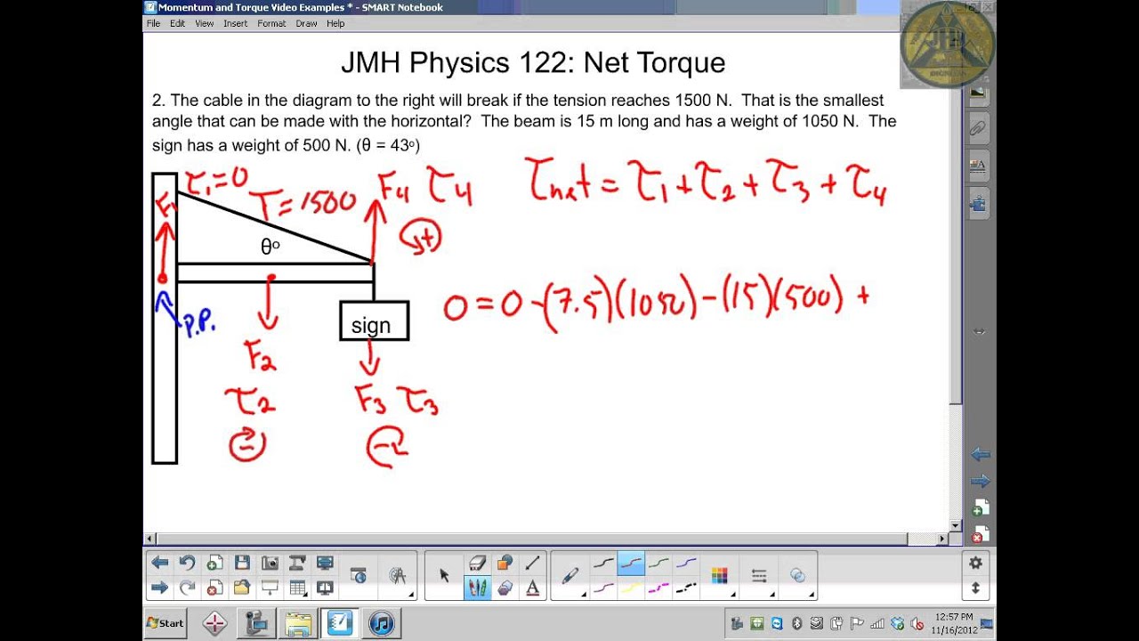 Physics 122 Torque Find the Angle YouTube
