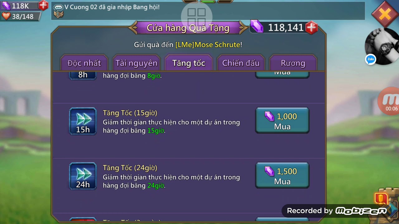 Bán gem lords mobile