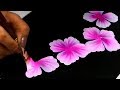 How to make Perfect Shaded Flowers in ONE STROKE | Fabric Painting Designs on Paper | Painting Tips