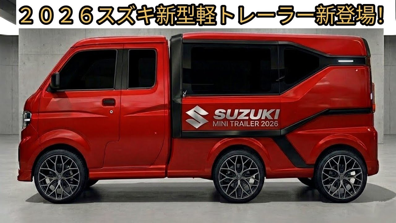 ２０２６スズキ新型軽トレーラー新登場、6輪トレーラーで電動4WS搭載！買う価値はあるでしょうか？