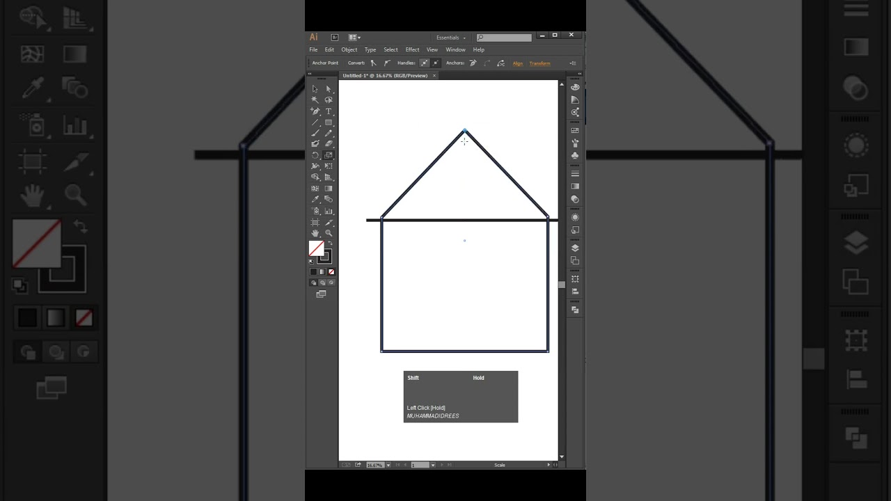 How to make house icon in adobe illustrator