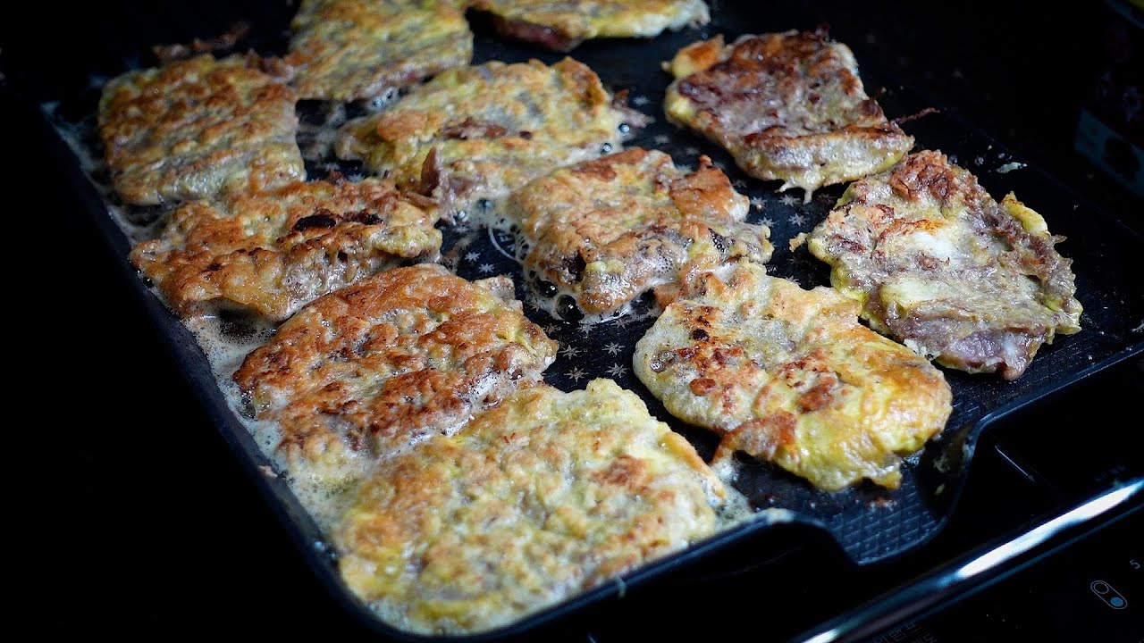 추석맞이 육전 맛나게 구워버려요 (Korean Thanksgiving Day tradition beef fritter 'youk