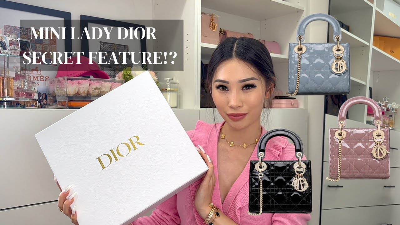 What's in my bag  MINI LADY DIOR Black Patent + A SECRET FEATURE?? 